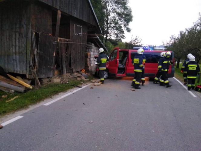 Kicznia. Uderzył samochodem w budynek. Wszystko przez dzikie zwierzę