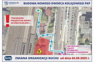Którędy na peron? Zmiany w ruchu pieszych w okolicach dworca PKP w Koszalinie 