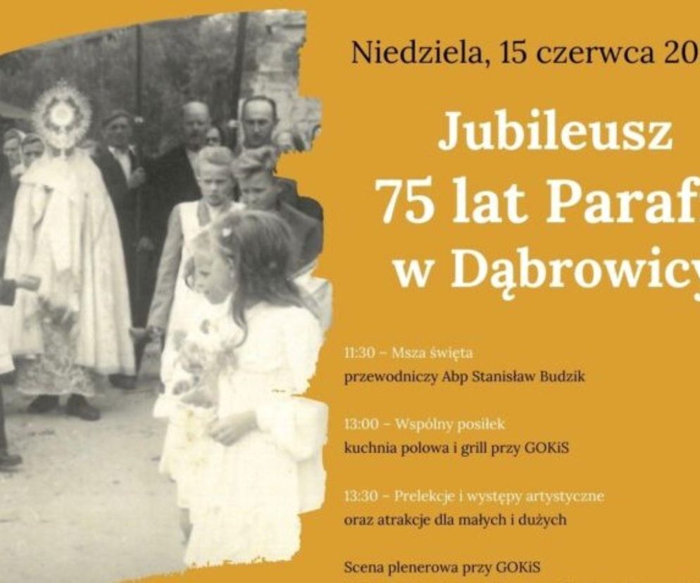 Lubelskie - uroczystości 75-lecia parafii w Dąbrowicy 