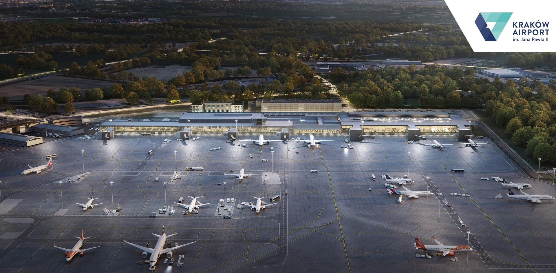 Wizualizacja rozbudowy lotniska w Krakowie
