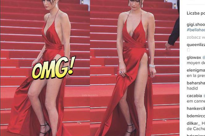 Bella Hadid pokazała majtki w Cannes