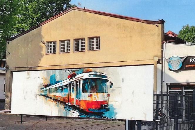 Mural ozdobi budynek zabytkowej zajezdni