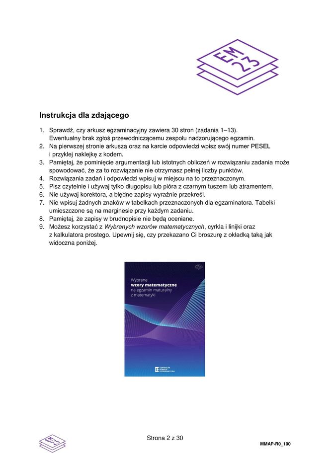 Matura matematyka rozszerzona - arkusz CKE próbny 12.12.2024