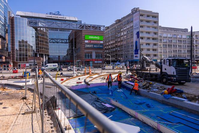 Budowa tramwaju na Rakowieckiej w Warszawie