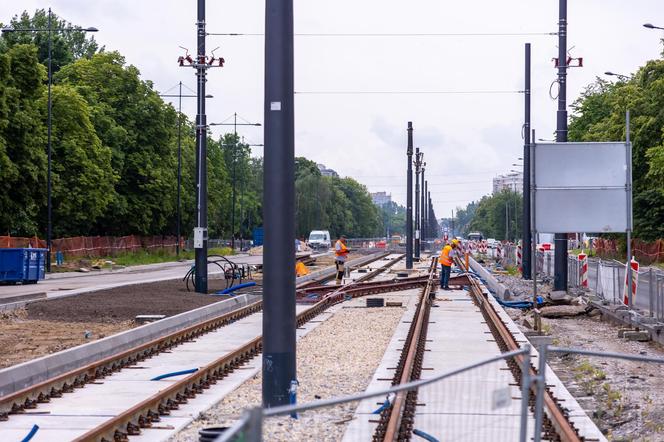 Budowa tramwaju na Stegny w Warszawie