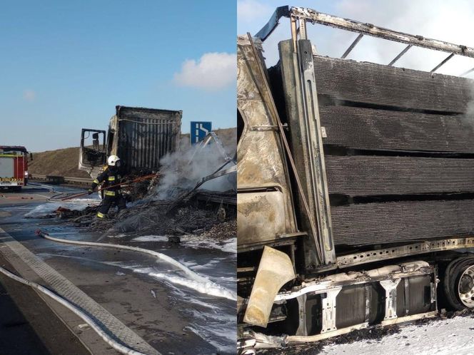 Wypadek i pożar na A4