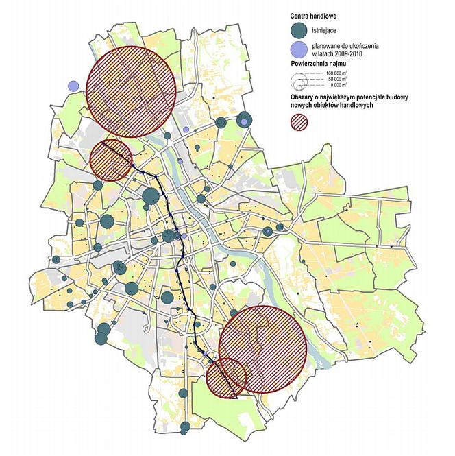 Dzielnice Warszawy o największym potencjalne budowy nowych obiektów handlowych