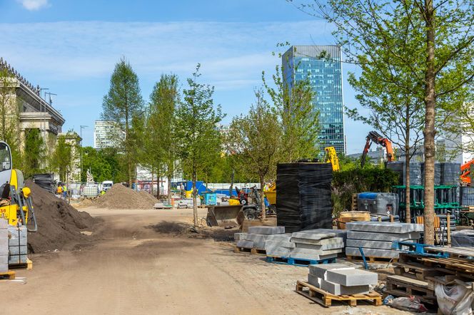 Plac Centralny w Warszawie pod koniec budowy
