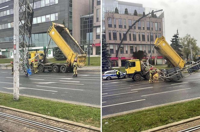  42-latek nie zamknął wywrotki i zniszczył bramownicę. Dostał ogromny mandat [ZDJĘCIA].