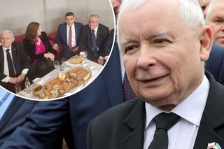Czarnecki pokazał, jak z Kaczyńskim czekają na wyniki. Na stole same frykasy: boczek, ogórki i smalec. Oto kulisy! 