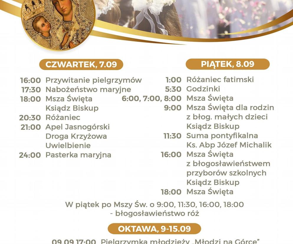 Uroczystości odpustowe na Górze Chełmskiej - plakat wydarzenia
