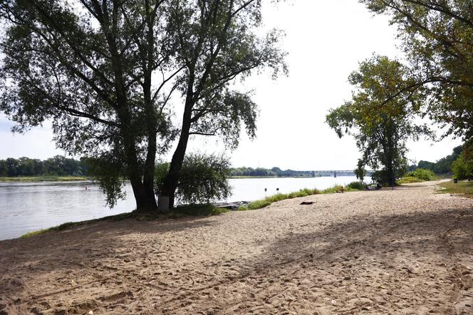 Plaża na Żoliborzu – widok wzdłuż rzeki