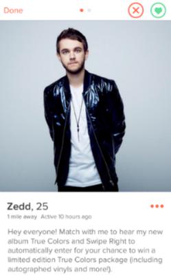 Zedd na Tinder