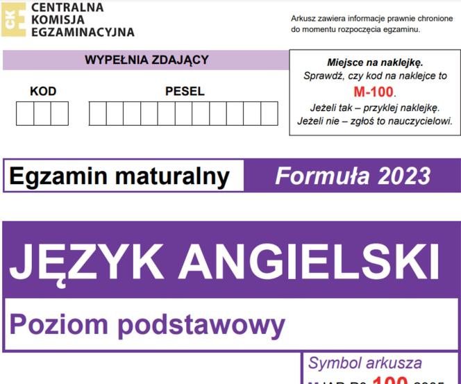 Angielski matura 2024 - ARKUSZ CKE [NOWA FORMUŁA]