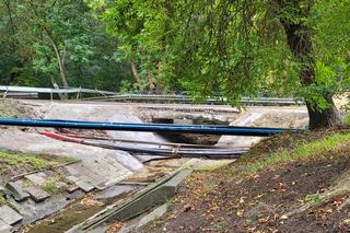 Zawalony most na Siewnej w Łodzi