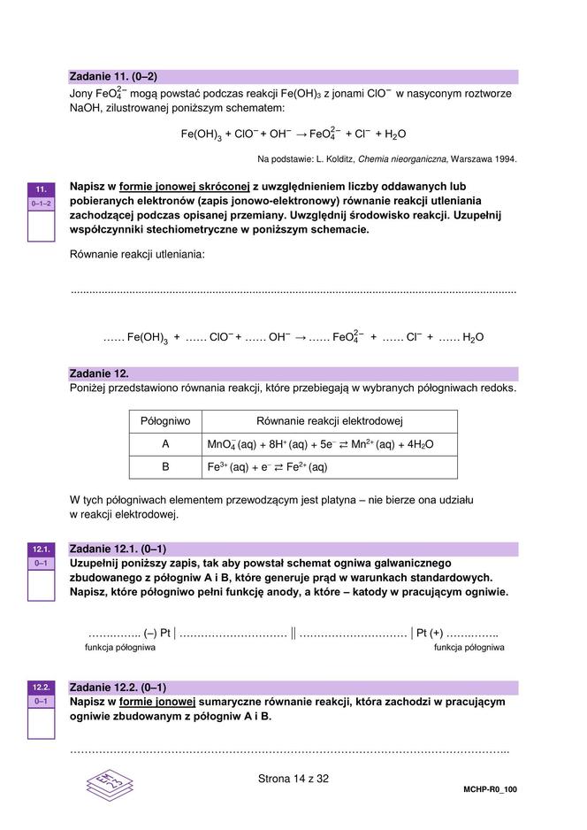 Matura 2024: chemia rozszerzona – ARKUSZ FORMUŁA 2023