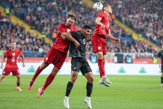 Kibice na meczu Polska -Nowa Zelandia na Stadionie Śląskim