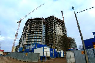Centaurus. Trwa budowa najwyższego budynku w Olsztynie. Zobacz postępy prac [WIDEO, ZDJĘCIA]