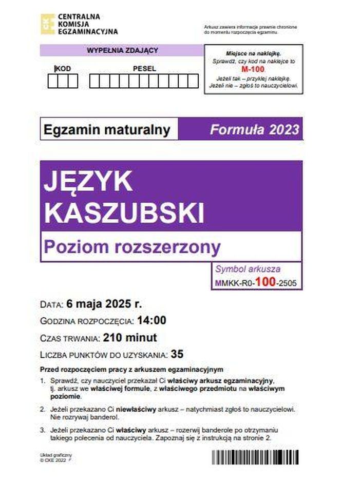 Matura język kaszubski 2025. Sprawdź czy zdałeś! Arkusze CKE