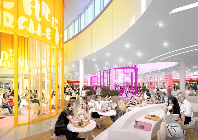 Bary i restauracje - foodcourt w nowej inwestycji Apsys