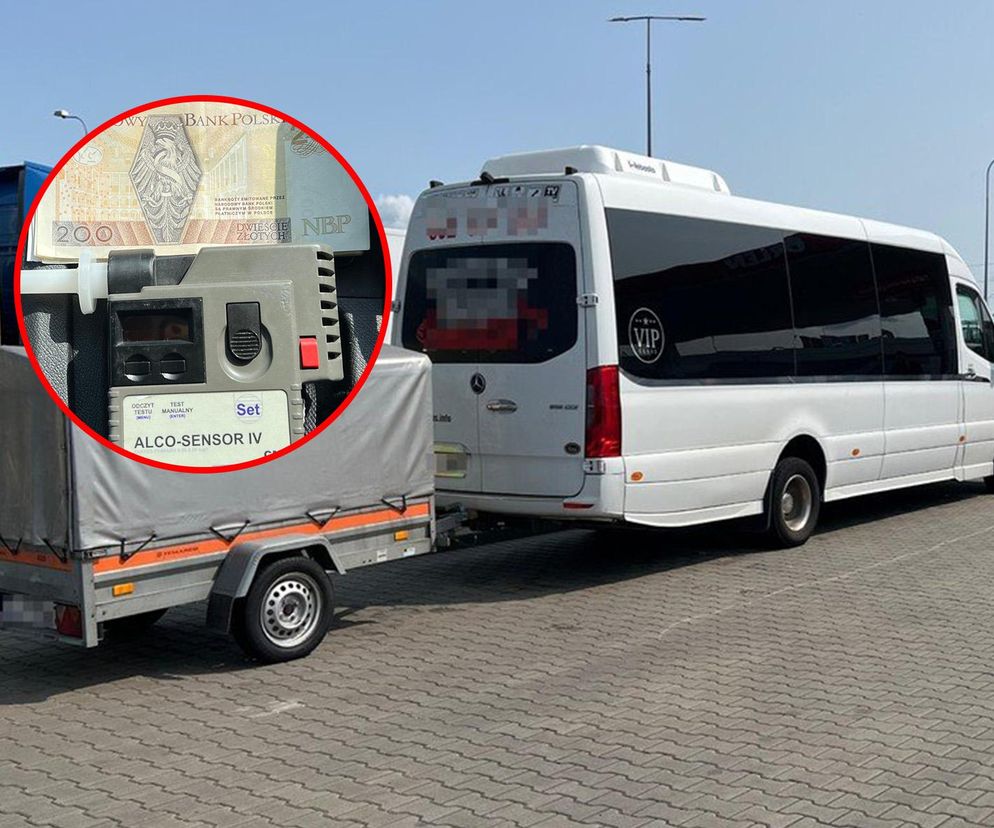 Szok na A1. 14 osób w busie, kierowca z promilami i łapówką w ręku!