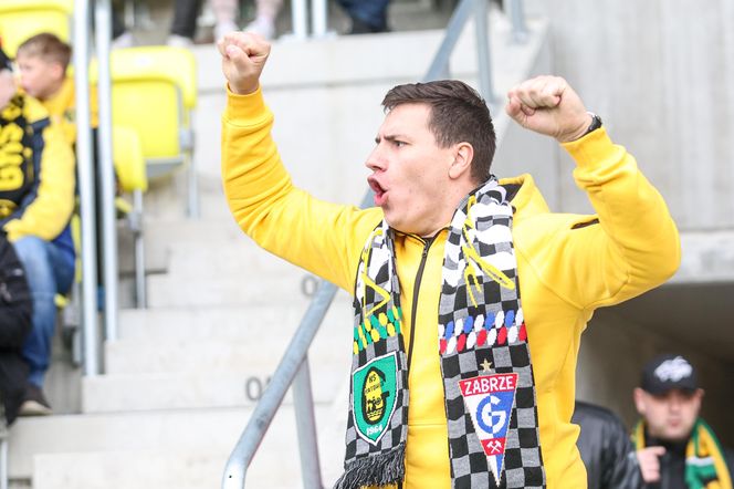 Kibice na meczu GKS Katowice - Lech Poznań