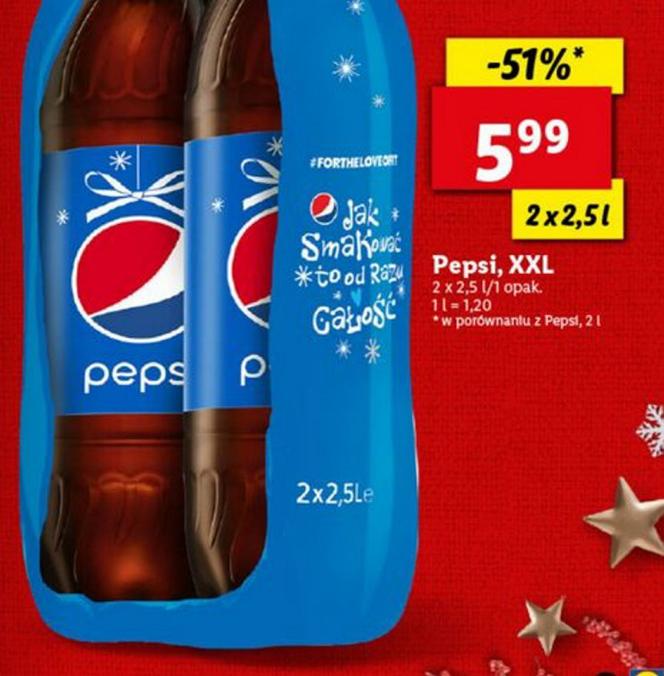Pepsi  XXL w cenie 5,99 zł/2x2,5 l