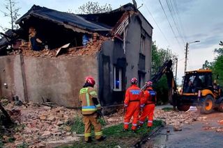 Wybuch gazu w Wojkowicach. Dom jednorodzinny częściowo się zawalił