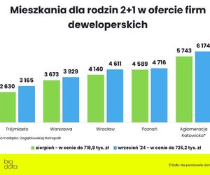  Mieszkania dla rodzin 2 + 1 w ofercie deweloperów