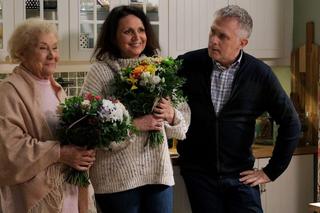 M jak miłość odc. 1791. Marysia (Małgorzata Pieńkowska), Artur (Robert Moskwa), Barbara (Teresa Lipowska)