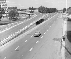 Trasa Łazienkowska w Warszawie przed otwarciem - 1974 r.