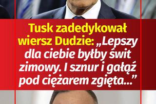 Czesław Miłosz „Kiedy skrzywdziłeś”. Do kogo Tusk porównał prezydenta Dudę ?