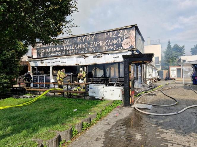 Pożar pawilonów handlowych we Władysławowie