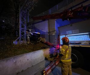 Samochód spadł z wiaduktu trasy S8