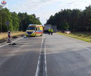 Śmiertelny wypadek na drodze krajowej w Annówce. Czołowe zderzenie dwóch tirów [ZDJĘCIA]