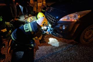 Potrącony przez samochód pies zakleszczył się w zderzaku