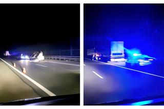Wypadek na autostradzie A4. Zderzenie osobówki z ciężarówką