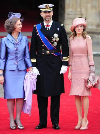 Ślub księcia Williama - królowa Sofia, książę Felipe i księżniczka Letizia