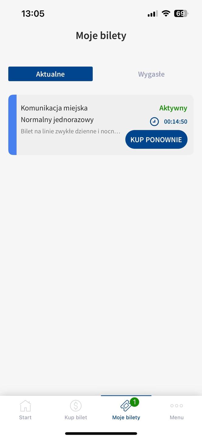 Mobilna Karta Miejska - screen aplikacji