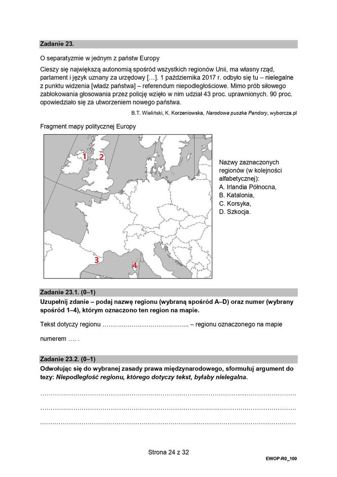 WOS 2024 - matura, arkusze CKE (formuła 2015)