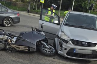 Wypadek w Starachowicach. Motocyklista zabrany do szpitala