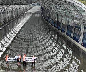 Protest Ostaniego Pokolenia na zalanej S8 w Warszawie