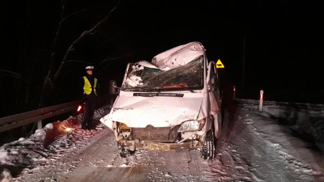 Wypadek w miejscowości Buk w Bieszczadach