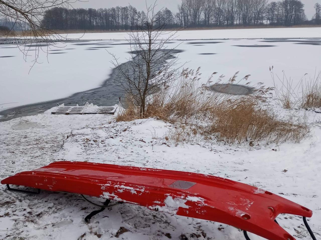 Spuszczony ze smyczy pies utonął na oblodzonym jeziorze! Zwabiło go ptactwo