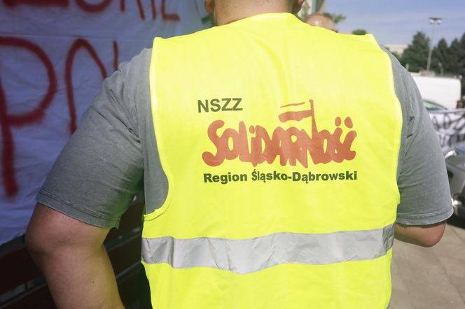 Protest górników i hutników ze Śląska w Warszawie