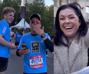 Kurzajewski z synem na mecie maratonu w Nowym Jorku. Cichopek nie kryła emocji