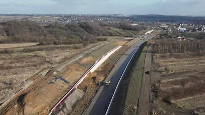 Budowa północnej obwodnicy Krakowa - zdjęcia styczeń 2024