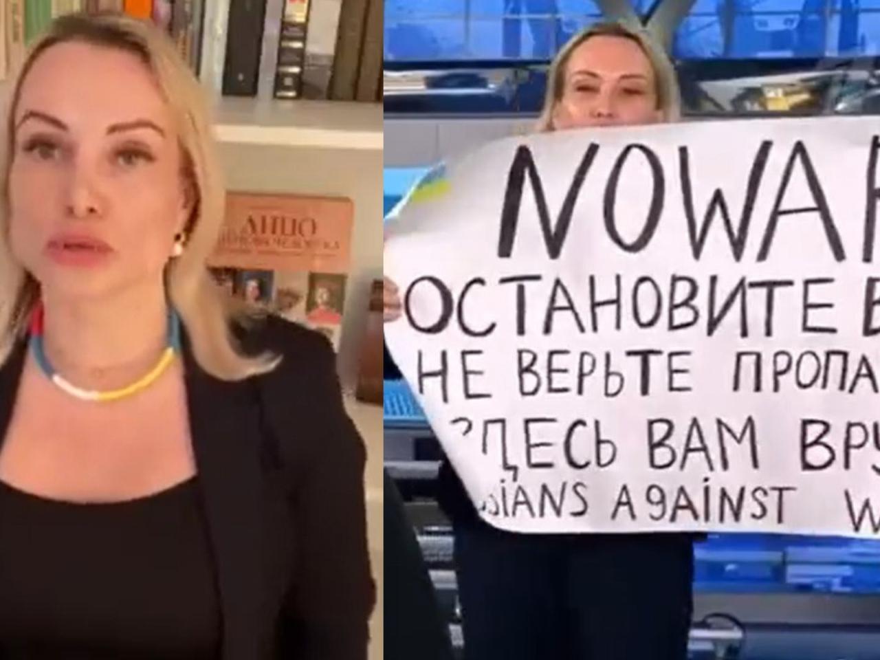 Marina Ovsyannikova - kim jest Rosjanka, która pokazała antywojenny baner w programie na żywo?