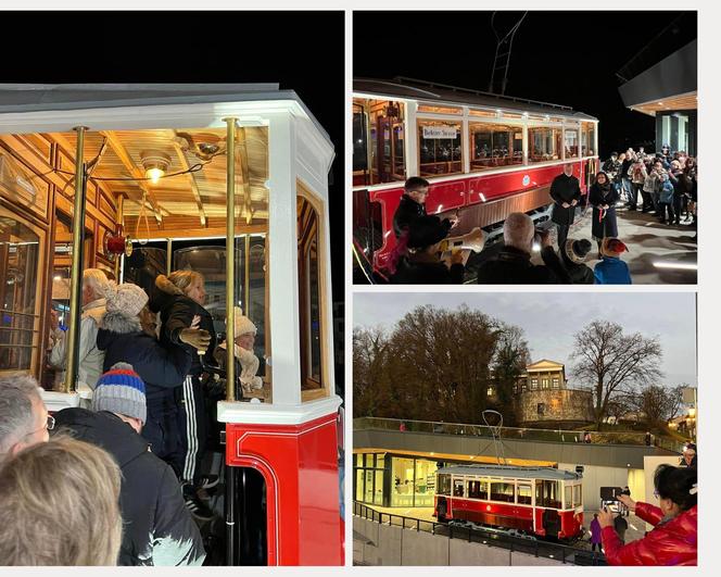 Zabytkowy tramwaj stanął przy dworcu kolejowym w Cieszynie