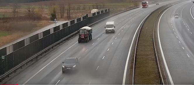 Lublin. Rowerzysta i traktorzysta na drodze ekspresowej. Jednego poprowadziła tak nawigacja? [ZDJĘCIA]